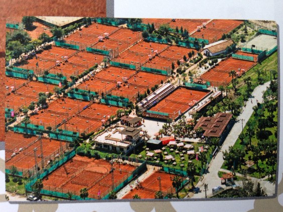 Aerial view of the courts