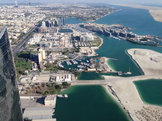 Our bedroom view with the bridge in the distance to nowhere, just a sand island at this point