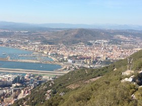 The West Coast of the Gibraltar with the Spanish town La Linea de la Concepcion
