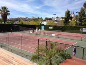 The two show courts in front of the clubhouse