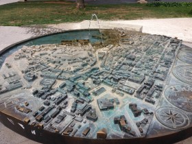 The town layout in the park